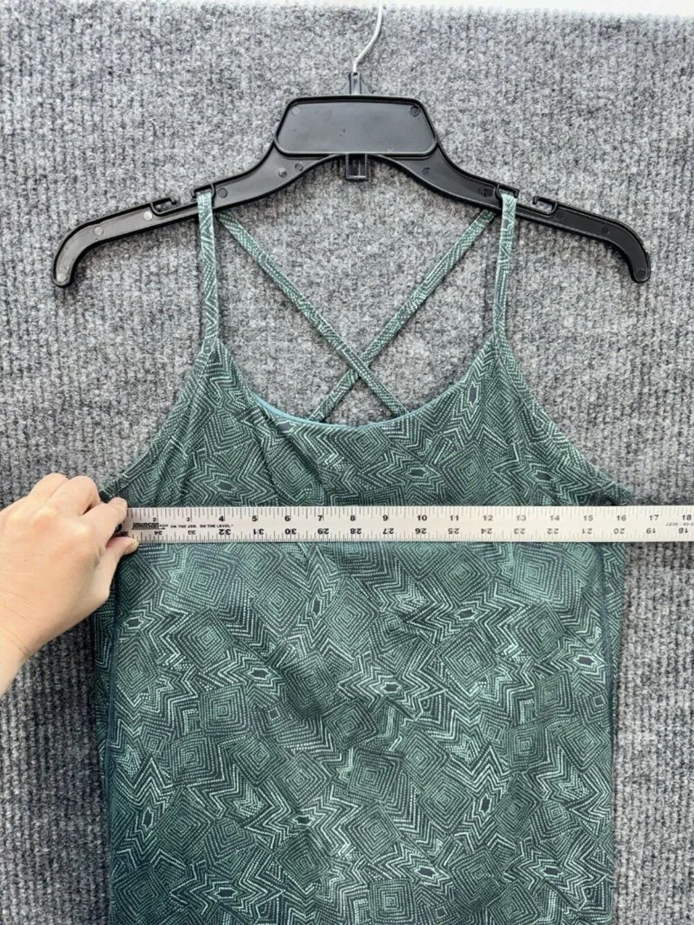 Patagonia Cross Beta Tank Top Womens XL Slim Fit Teal Green Shelf Bra Yoga 23490 - Picture 8 of 10